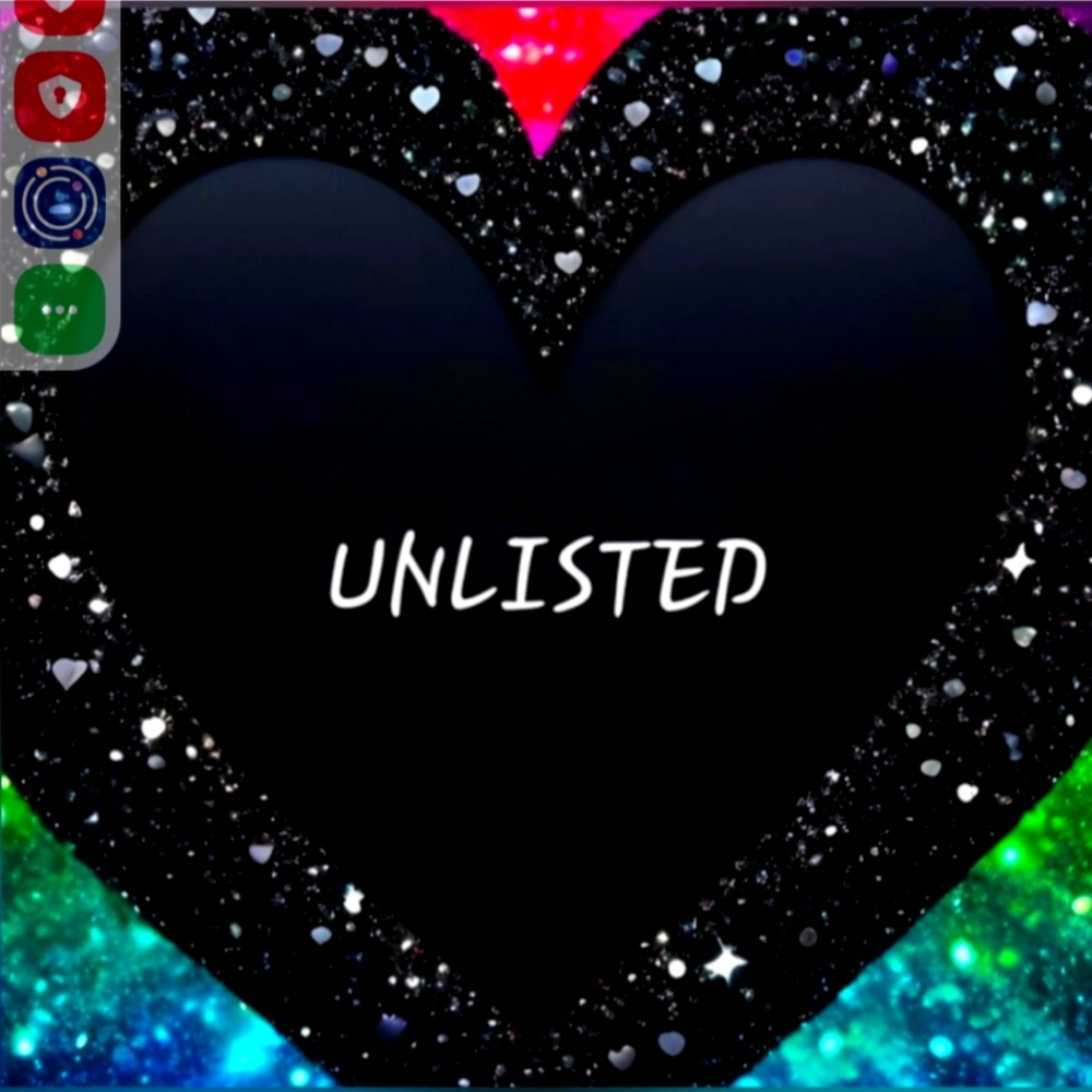 Unlisted Black Heart with Multicolor Sparkle Design